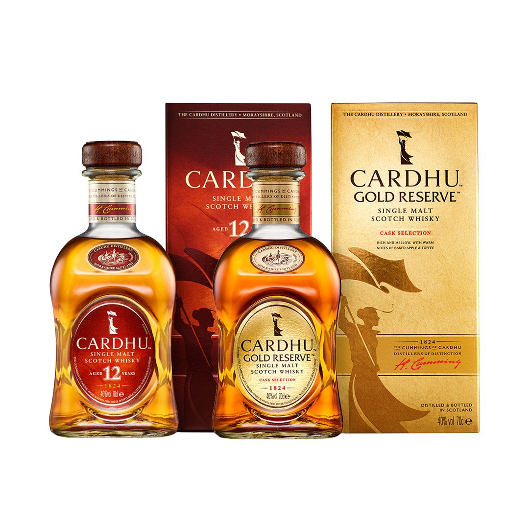 Cardhu 12 Jahre & Cardhu Gold Reserve Cask Selection Single Malt Scotch Whisky, 2x70cl