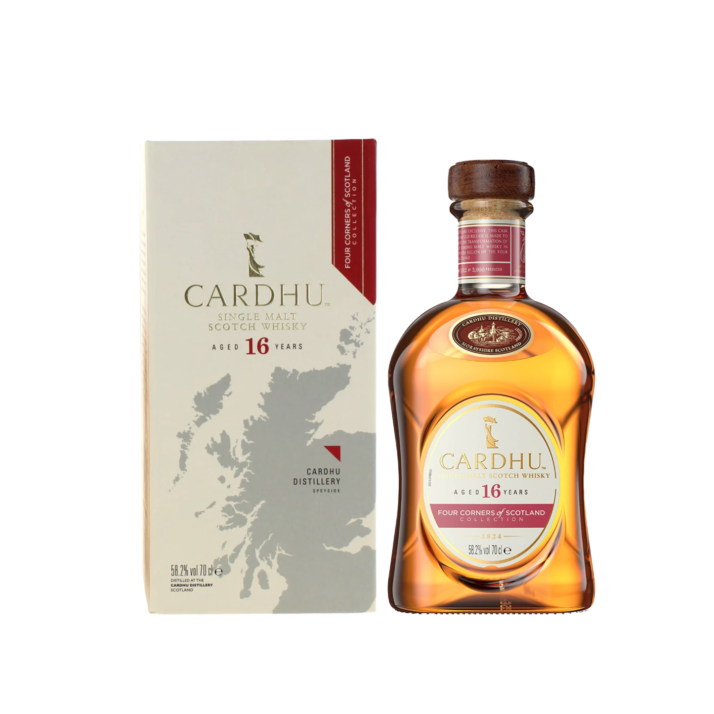 Cardhu 16 Jahre Single Malt Scotch Whisky, The Four Corners of Scotland Collection, 70cl