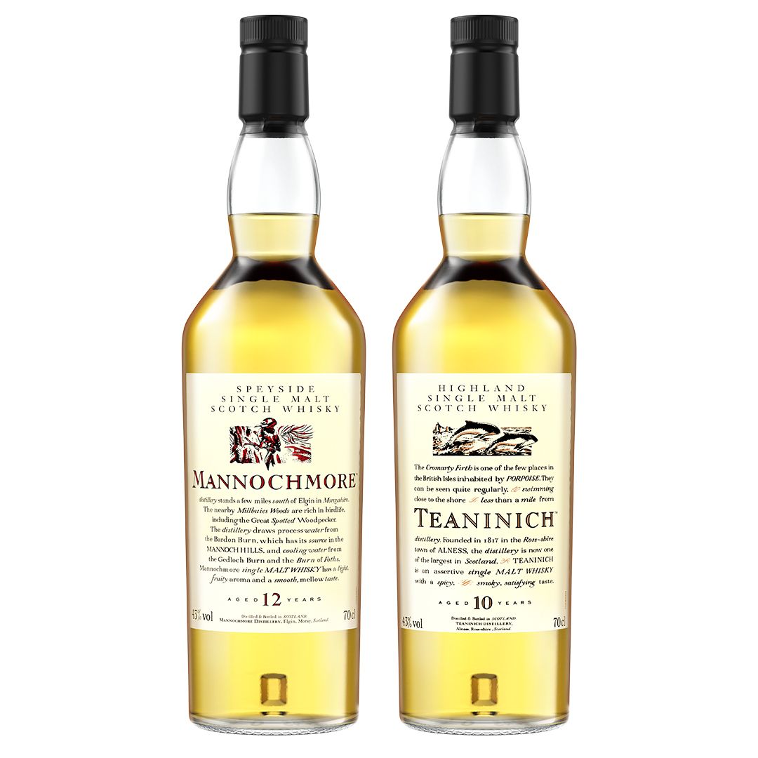 Flora & Fauna Bündel - Teaninich 10 Jahre & Mannochmore 12 Jahre Single Malt Scotch Whisky, 2x70cl