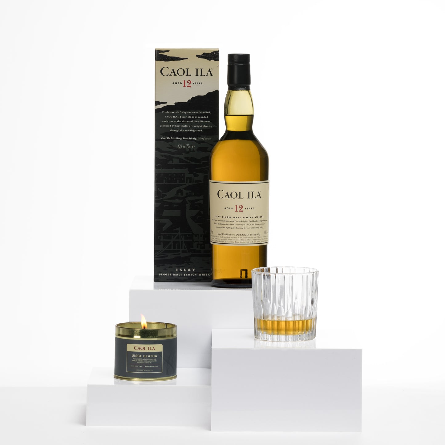 Caol Ila 12 Jahre Single Malt Scotch Whisky, 70cl & Caol Ila Kerze