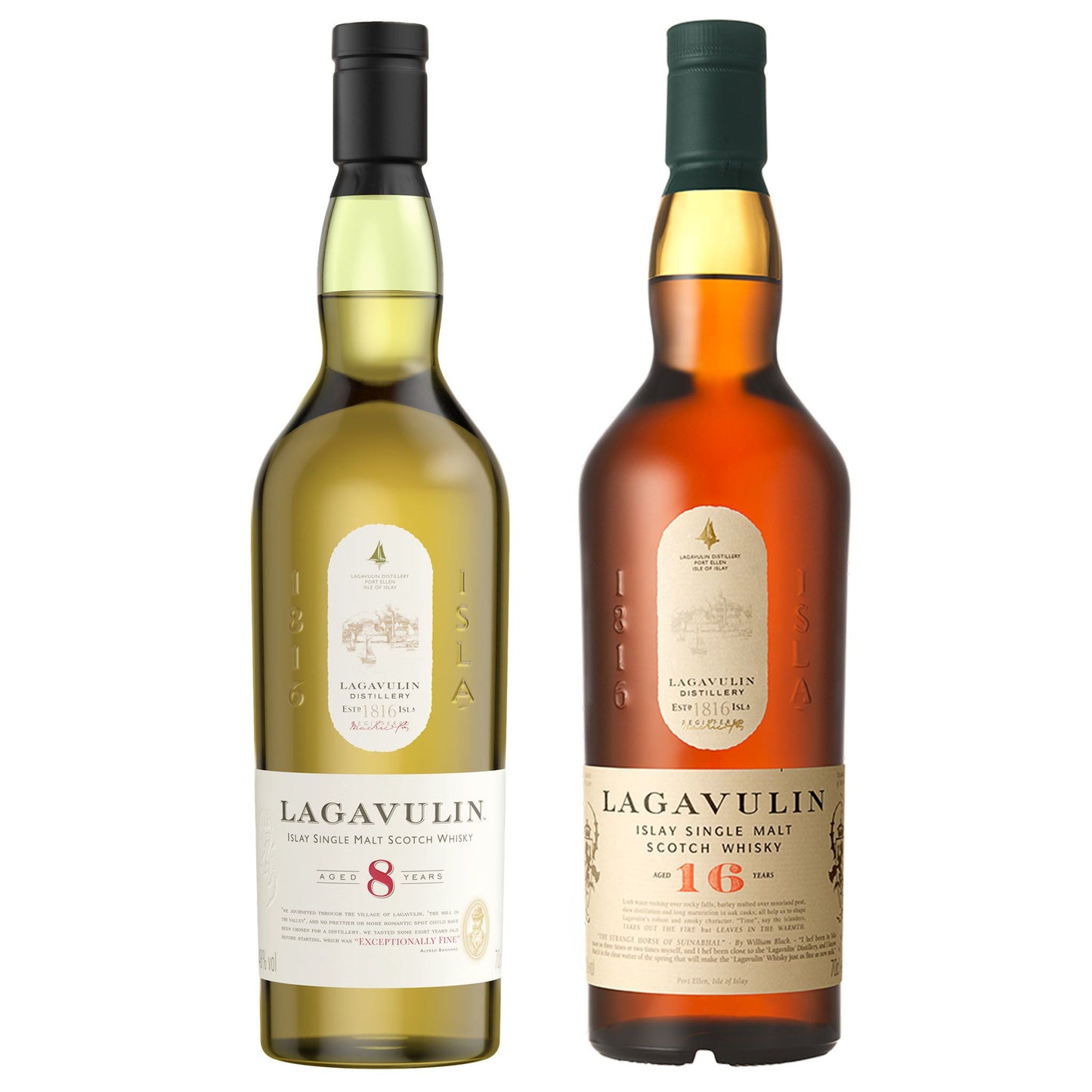 Lagavulin 8 Jahre & Lagavulin 16 Jahre Islay Sinlge Malt Scotch Whisky 2x70cl