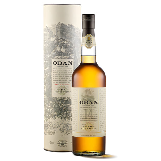 Oban 14 Jahre Highland Single Malt Scotch Whisky 70cl mit Geschenkverpackung